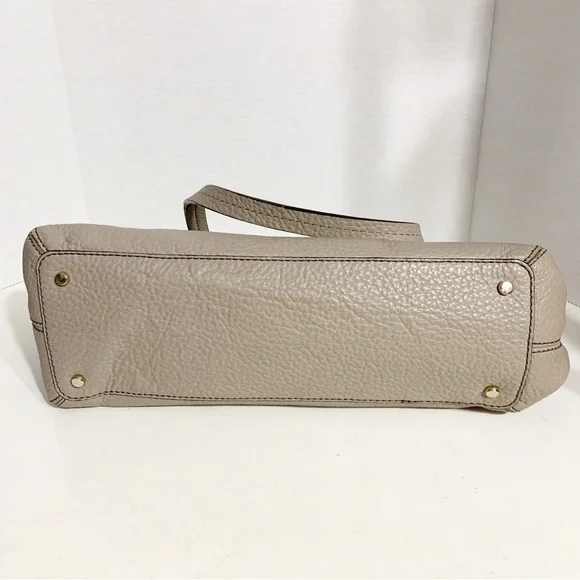 kate spade Taupe Pebbled Leather Grove Court Lainey Satchel Fully Lined Top Hand - Picture 6 of 14